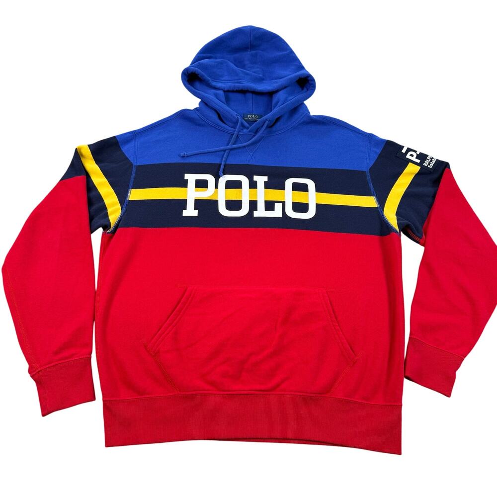 Polo Ralph Lauren P-93 Hoodie Pullover Sweatshirt Blue Size M